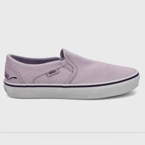 Vans Asher Mono Embroidery Slip-on Sneaker In Lilac Mist Womens Size 8.5